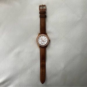 Fossil Leather Watch with crystals
